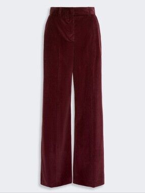 Weekend Max Mara Burgundy Wide-Leg Corduroy Pants Size 10